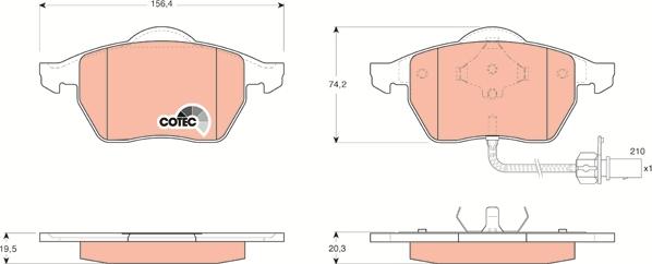 TRW GDB1440 - Bremsbelagsatz, Scheibenbremse alexcarstop-ersatzteile.com