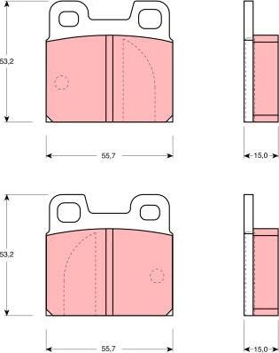 TRW GDB144 - Bremsbelagsatz, Scheibenbremse alexcarstop-ersatzteile.com