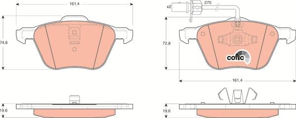 TRW GDB1460 - Bremsbelagsatz, Scheibenbremse alexcarstop-ersatzteile.com