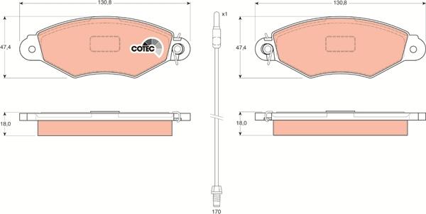 TRW GDB1402 - Bremsbelagsatz, Scheibenbremse alexcarstop-ersatzteile.com