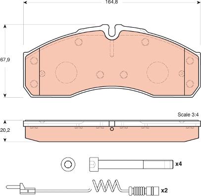 TRW GDB1694 - Bremsbelagsatz, Scheibenbremse alexcarstop-ersatzteile.com