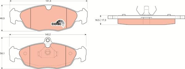 TRW GDB1040 - Bremsbelagsatz, Scheibenbremse alexcarstop-ersatzteile.com