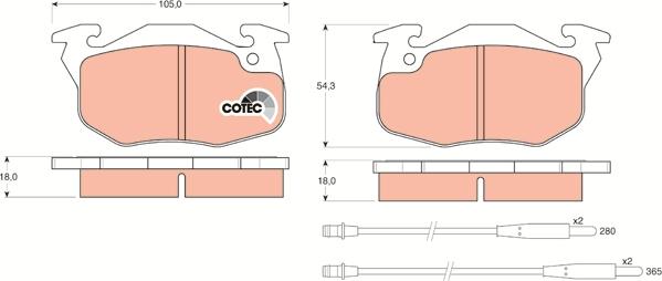 TRW GDB1033 - Bremsbelagsatz, Scheibenbremse alexcarstop-ersatzteile.com