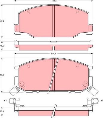 TRW GDB1190 - Bremsbelagsatz, Scheibenbremse alexcarstop-ersatzteile.com