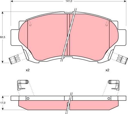 TOYOTA 446533140 - Bremsbelagsatz, Scheibenbremse alexcarstop-ersatzteile.com