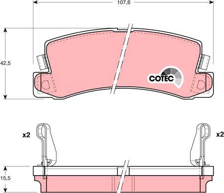 TRW GDB1168 - Bremsbelagsatz, Scheibenbremse alexcarstop-ersatzteile.com