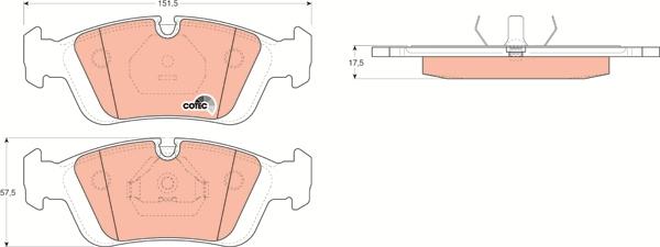 TRW GDB1100 - Bremsbelagsatz, Scheibenbremse alexcarstop-ersatzteile.com