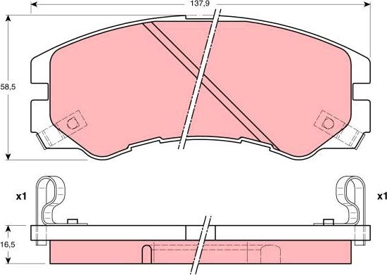 TRW GDB1186 - Bremsbelagsatz, Scheibenbremse alexcarstop-ersatzteile.com