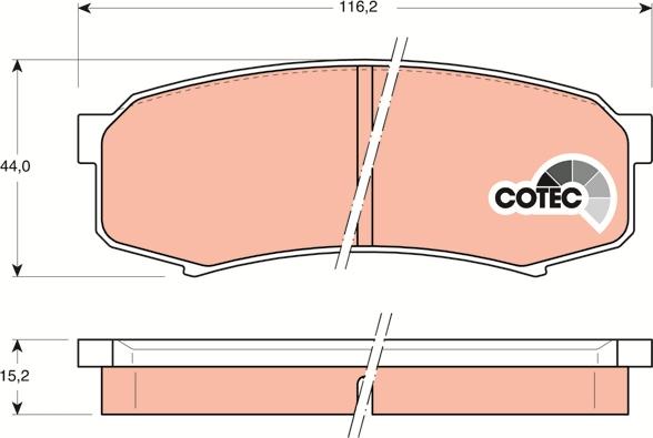 TRW GDB1182 - Bremsbelagsatz, Scheibenbremse alexcarstop-ersatzteile.com