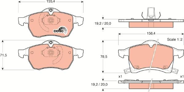 TRW GDB1350 - Bremsbelagsatz, Scheibenbremse alexcarstop-ersatzteile.com