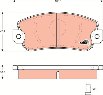 TRW GDB1297 - Bremsbelagsatz, Scheibenbremse alexcarstop-ersatzteile.com