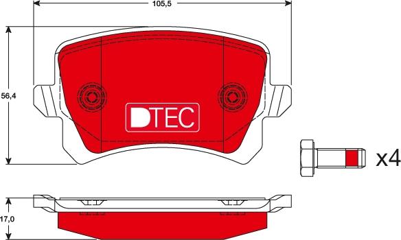 TRW GDB1763DTE - Bremsbelagsatz, Scheibenbremse alexcarstop-ersatzteile.com