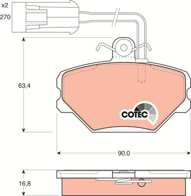 TRW GDB852 - Bremsbelagsatz, Scheibenbremse alexcarstop-ersatzteile.com