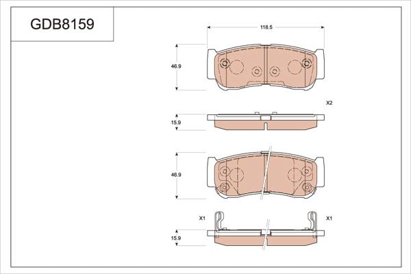 TRW GDB8159 - Bremsbelagsatz, Scheibenbremse alexcarstop-ersatzteile.com