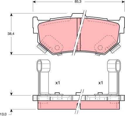 TRW GDB884 - Bremsbelagsatz, Scheibenbremse alexcarstop-ersatzteile.com