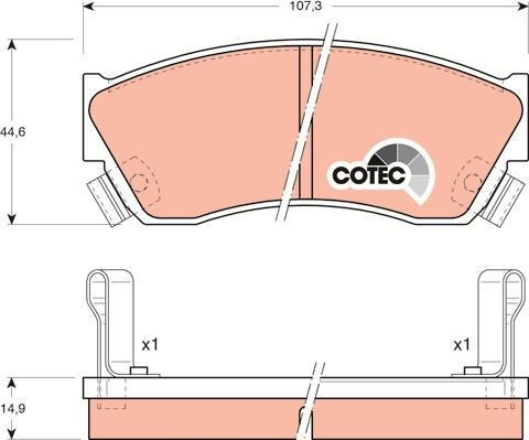 TRW GDB883 - Bremsbelagsatz, Scheibenbremse alexcarstop-ersatzteile.com