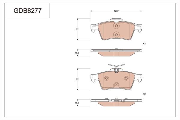 TRW GDB8277 - Bremsbelagsatz, Scheibenbremse alexcarstop-ersatzteile.com