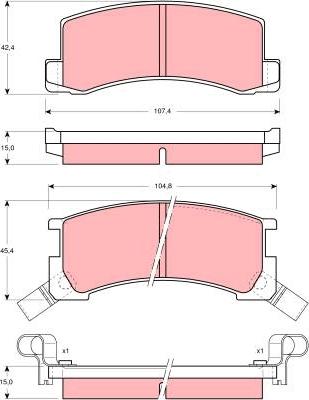 TRW GDB871 - Bremsbelagsatz, Scheibenbremse alexcarstop-ersatzteile.com