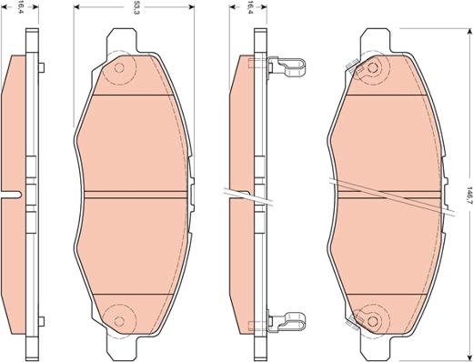 TRW GDB3427 - Bremsbelagsatz, Scheibenbremse alexcarstop-ersatzteile.com