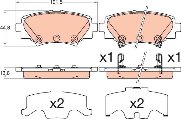 TRW GDB3593 - Bremsbelagsatz, Scheibenbremse alexcarstop-ersatzteile.com