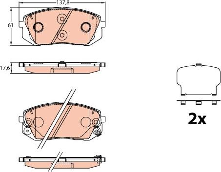 TRW GDB3640 - Bremsbelagsatz, Scheibenbremse alexcarstop-ersatzteile.com