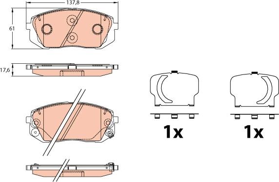 TRW GDB3642 - Bremsbelagsatz, Scheibenbremse alexcarstop-ersatzteile.com