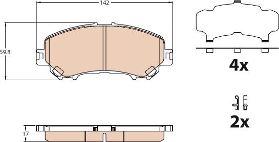 TRW GDB3631 - Bremsbelagsatz, Scheibenbremse alexcarstop-ersatzteile.com