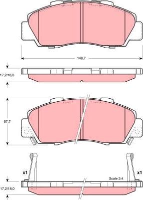 TRW GDB3196 - Bremsbelagsatz, Scheibenbremse alexcarstop-ersatzteile.com