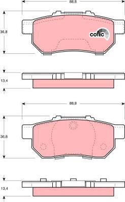 TRW GDB3113 - Bremsbelagsatz, Scheibenbremse alexcarstop-ersatzteile.com