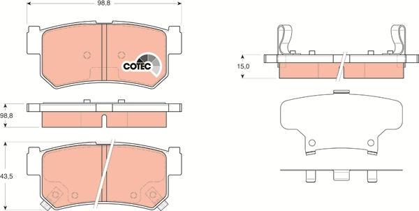 TRW GDB3366 - Bremsbelagsatz, Scheibenbremse alexcarstop-ersatzteile.com