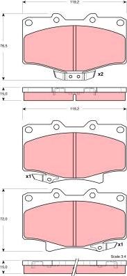 TRW GDB3383 - Bremsbelagsatz, Scheibenbremse alexcarstop-ersatzteile.com