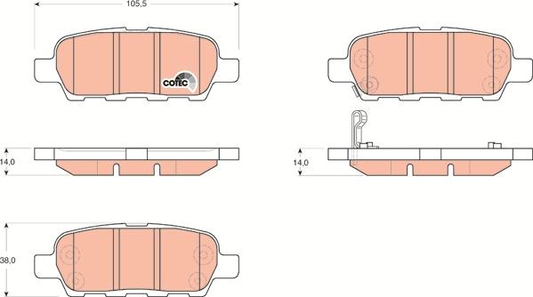 TRW GDB3294 - Bremsbelagsatz, Scheibenbremse alexcarstop-ersatzteile.com