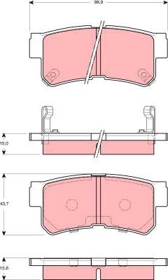 TRW GDB3258 - Bremsbelagsatz, Scheibenbremse alexcarstop-ersatzteile.com