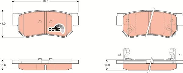 TRW GDB3284 - Bremsbelagsatz, Scheibenbremse alexcarstop-ersatzteile.com