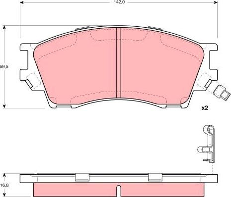 TRW GDB3230 - Bremsbelagsatz, Scheibenbremse alexcarstop-ersatzteile.com