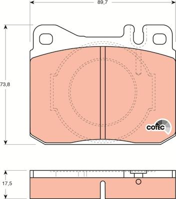 TRW GDB264 - Bremsbelagsatz, Scheibenbremse alexcarstop-ersatzteile.com