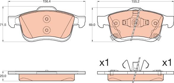 TRW GDB2060 - Bremsbelagsatz, Scheibenbremse alexcarstop-ersatzteile.com