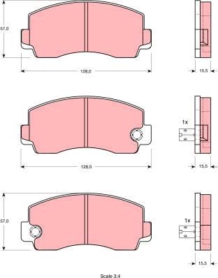 TRW GDB212 - Bremsbelagsatz, Scheibenbremse alexcarstop-ersatzteile.com