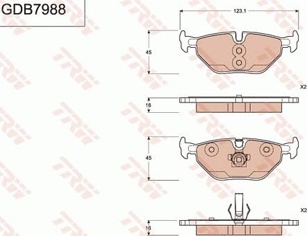 TRW GDB7988 - Bremsbelagsatz, Scheibenbremse alexcarstop-ersatzteile.com