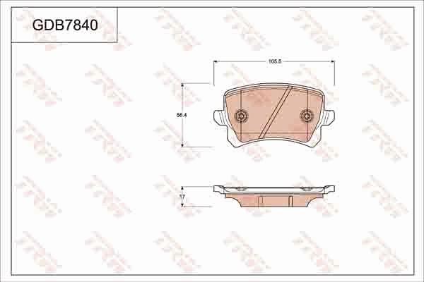 TRW GDB7840 - Bremsbelagsatz, Scheibenbremse alexcarstop-ersatzteile.com