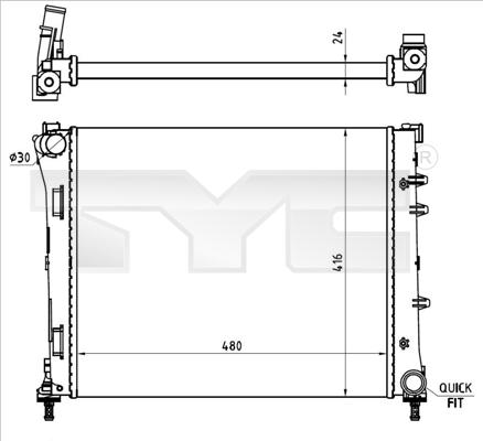 TYC 709-0023-R - Kühler, Motorkühlung alexcarstop-ersatzteile.com