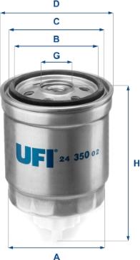 UFI 24.350.02 - Kraftstofffilter alexcarstop-ersatzteile.com