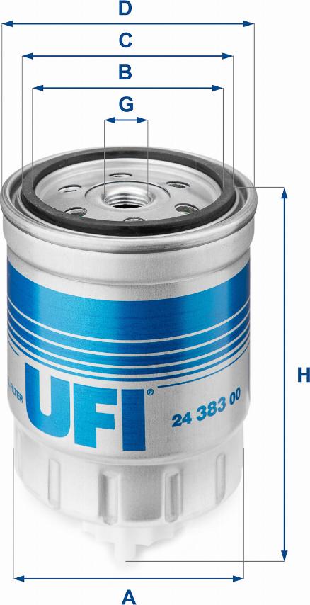 UFI 24.383.00 - Kraftstofffilter alexcarstop-ersatzteile.com