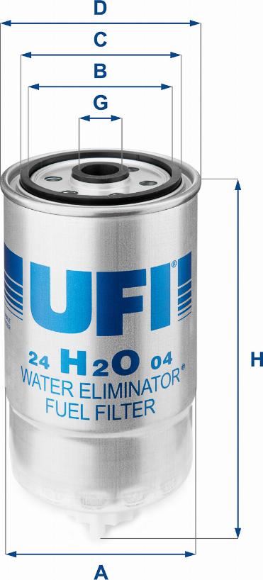 UFI 24.H2O.04 - Kraftstofffilter alexcarstop-ersatzteile.com