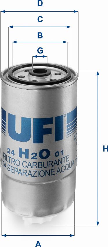 UFI 24.H2O.01 - Kraftstofffilter alexcarstop-ersatzteile.com