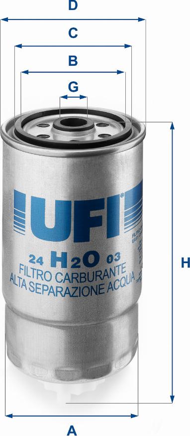 UFI 24.H2O.03 - Kraftstofffilter alexcarstop-ersatzteile.com