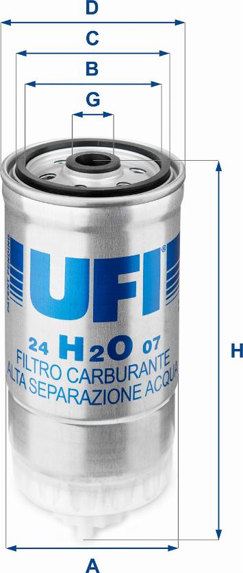 UFI 24.H2O.07 - Kraftstofffilter alexcarstop-ersatzteile.com