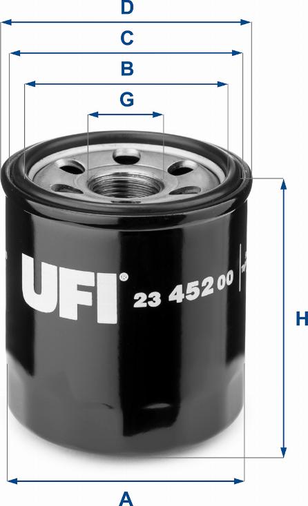 UFI 23.452.00 - Ölfilter alexcarstop-ersatzteile.com