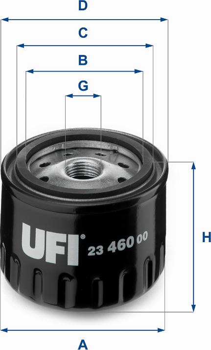 UFI 23.460.00 - Ölfilter alexcarstop-ersatzteile.com