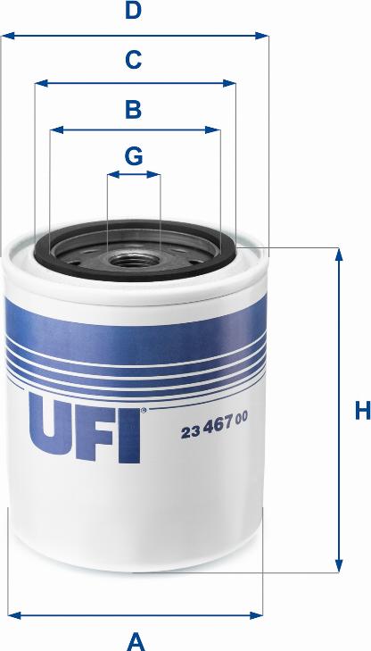 UFI 23.467.00 - Ölfilter alexcarstop-ersatzteile.com